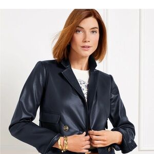 Talbots Indigo Faux Leather Jacket